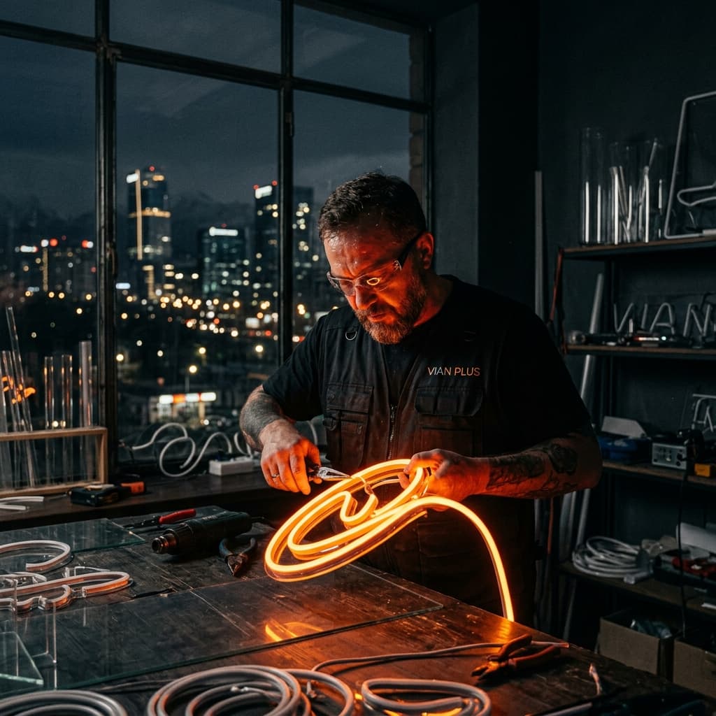 Неоновая вывеска из гибкого LED-неона